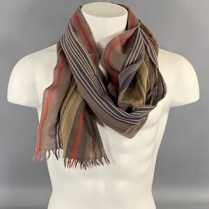 NO BRAND Brown Blue & Red Stripe Scarves